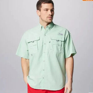 Men’s Columbia PFG Bahama™ II Short Sleeve Shirt in New Mint Green